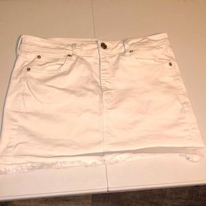 white Jean skirt